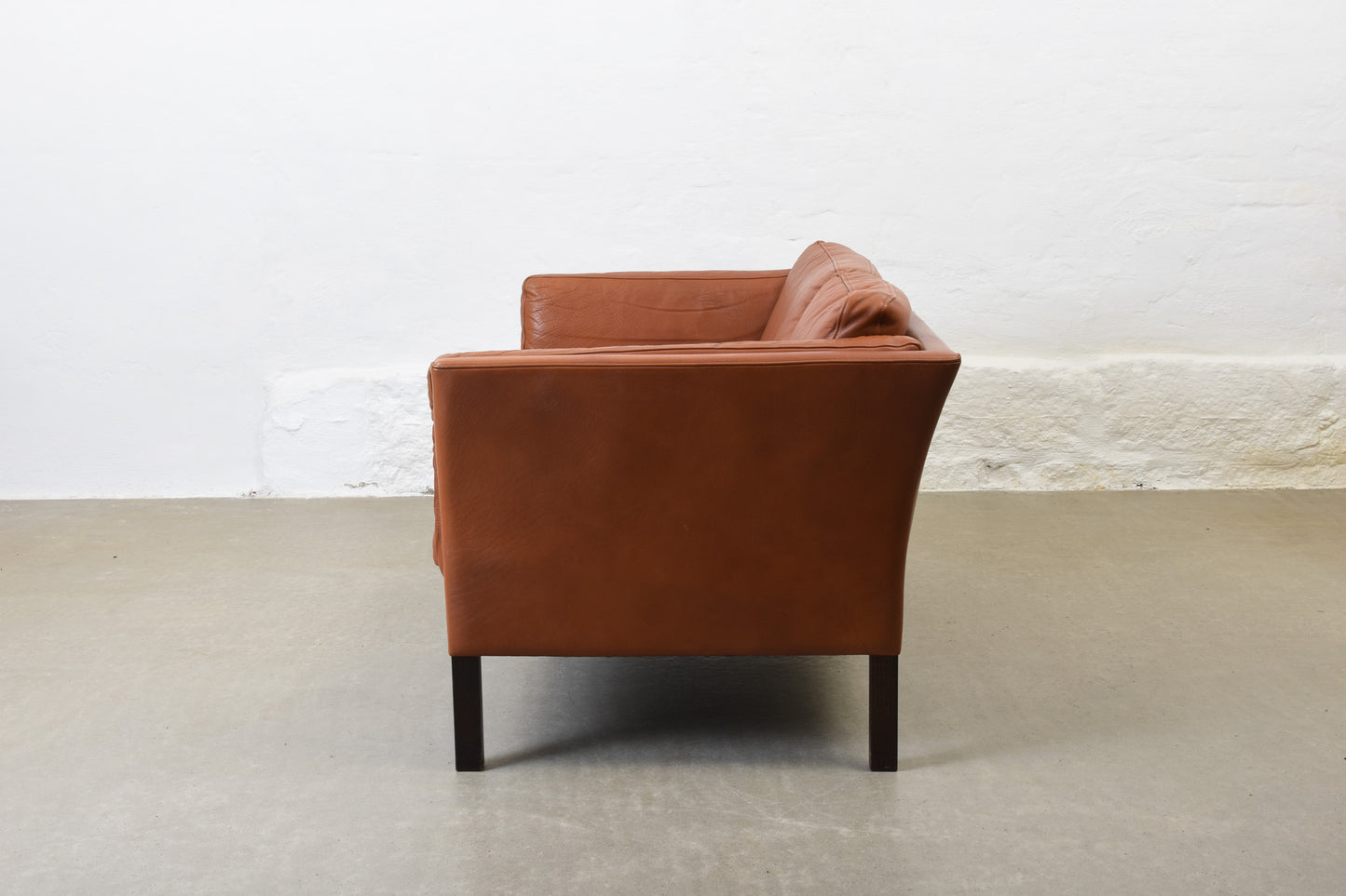 1980s Danish leather two seater