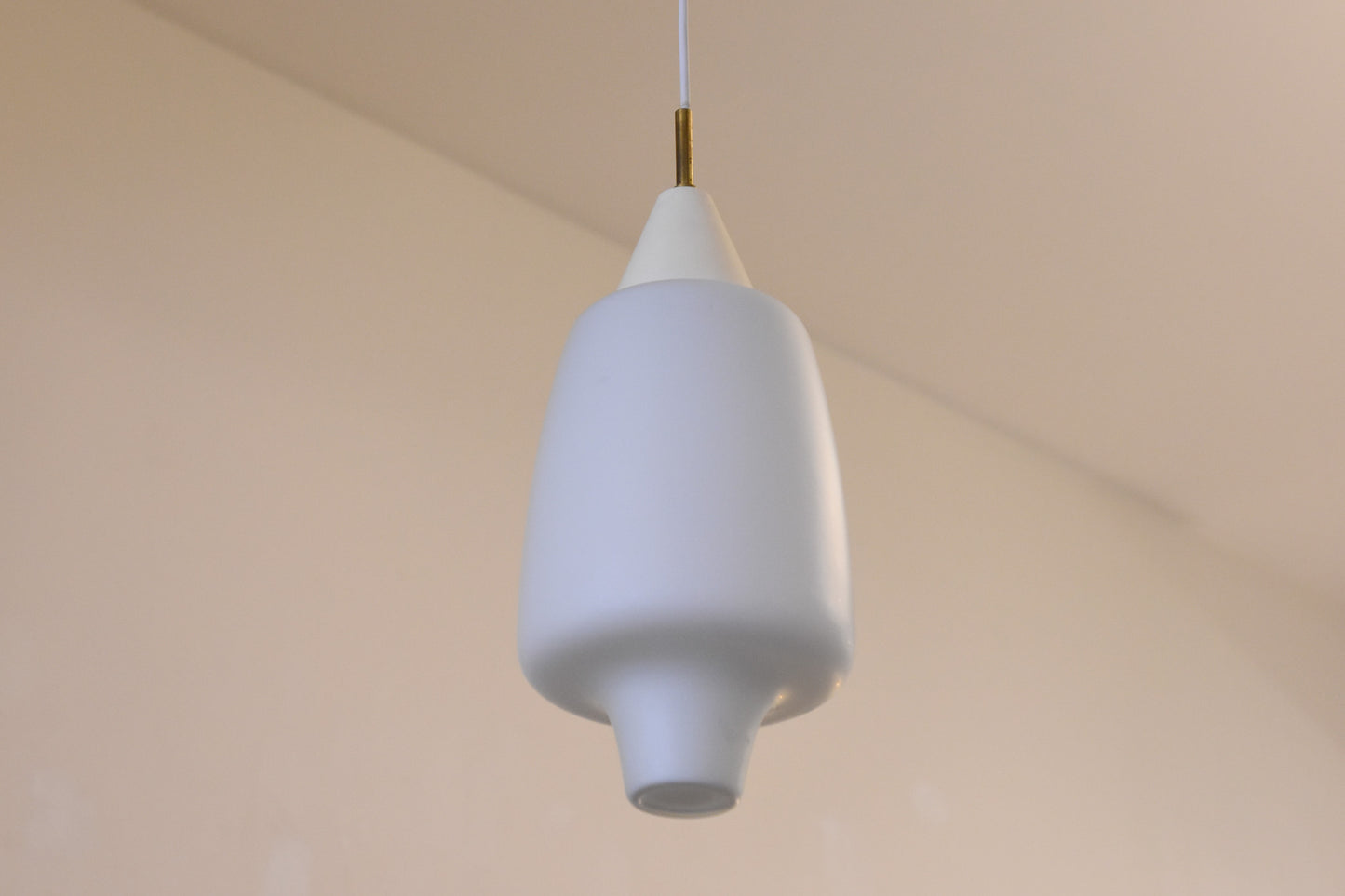 1950s glass + brass pendant lamp