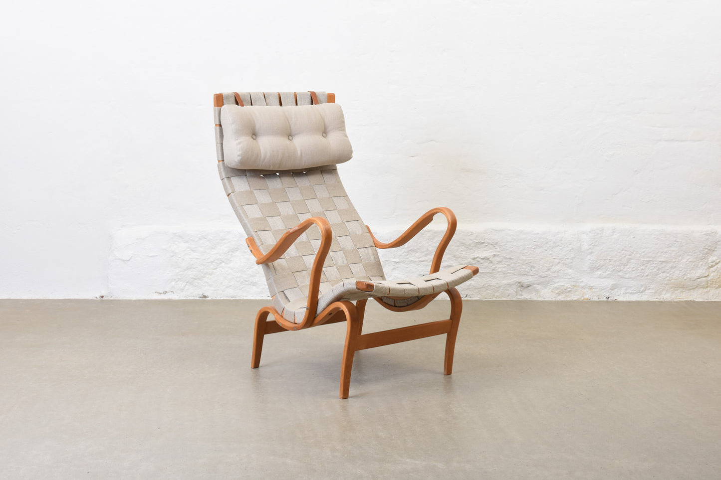 Newly reupholstered: 1970s 'Pernilla 2' lounger by Bruno Mathsson