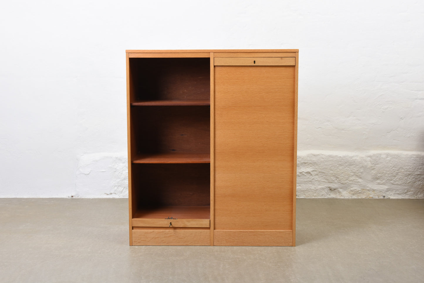 1960s oak archive cabinet