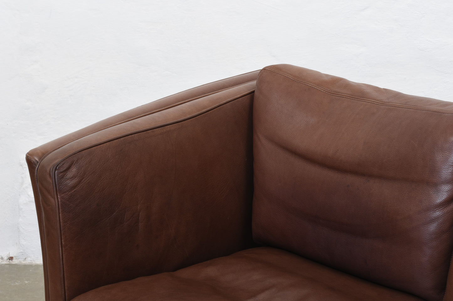 Vintage leather three seater by Mogens Hansen