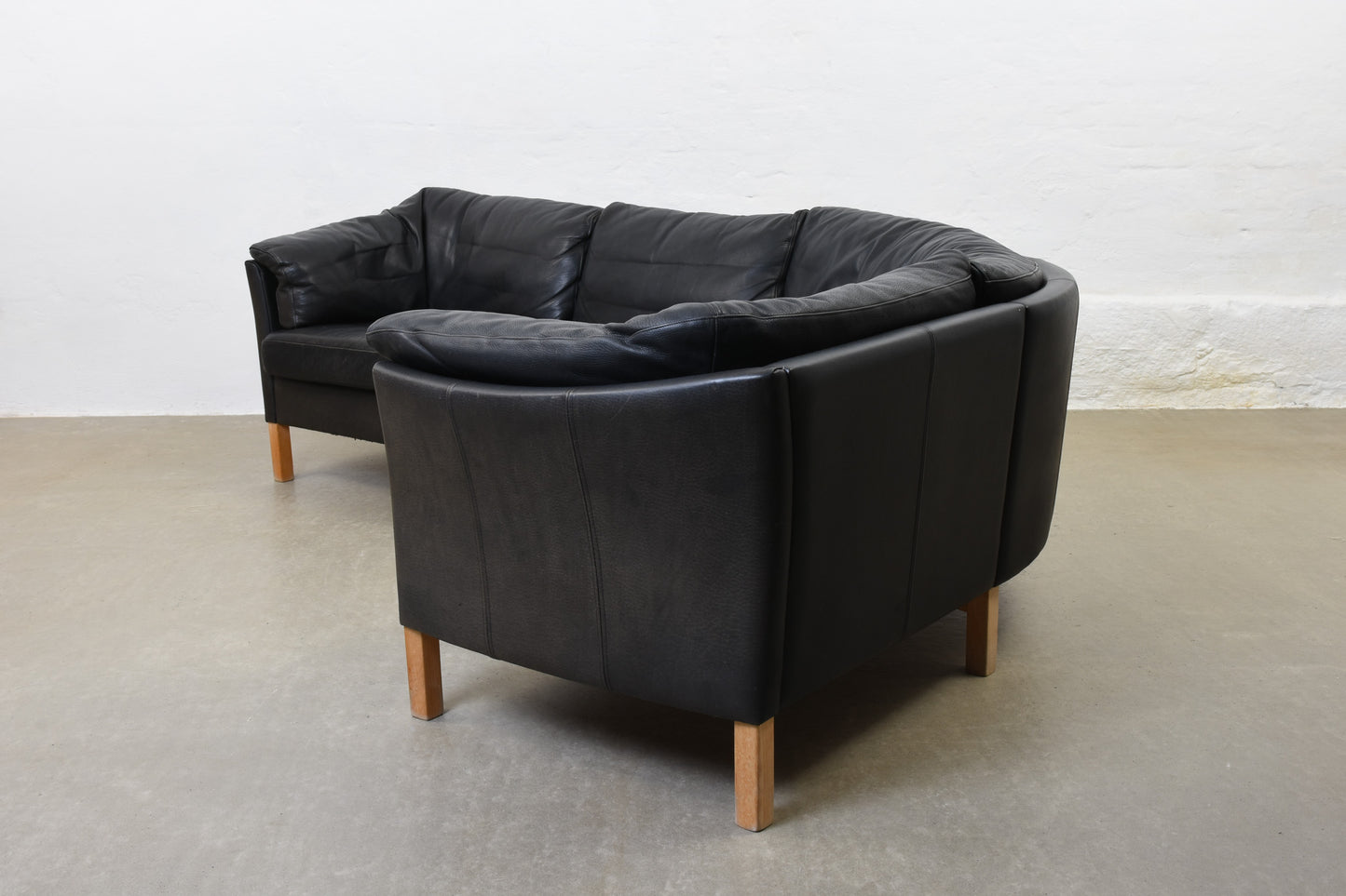 1980s Danish leather corner sofa