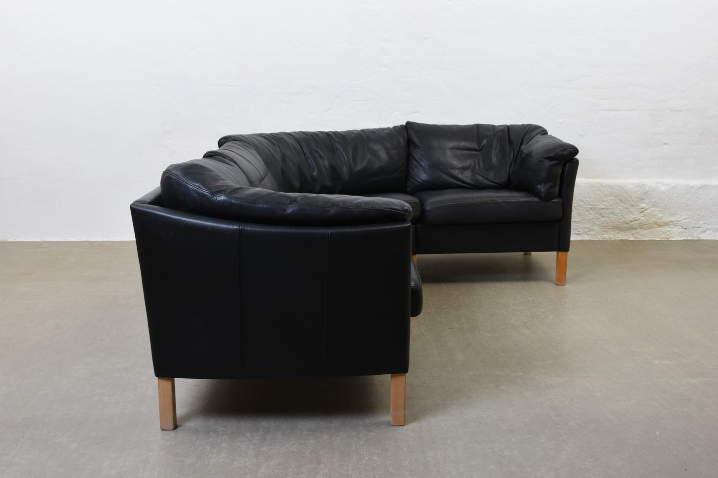 1980s Danish leather corner sofa