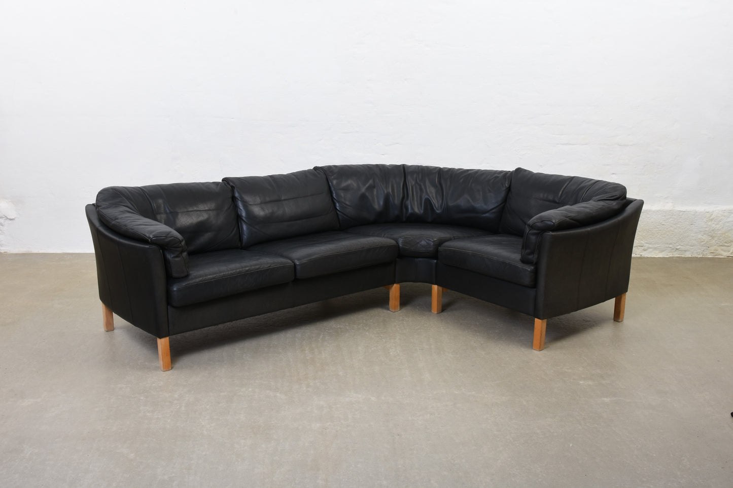 1980s Danish leather corner sofa