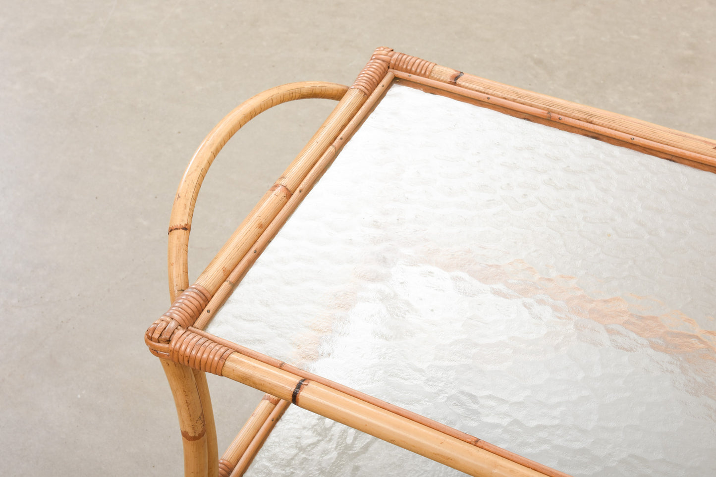 Save £70: 1930s bamboo + glass bar trolley