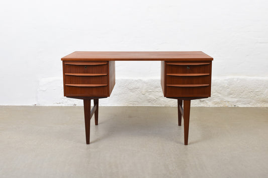 1960s twin pedestal desk in teak