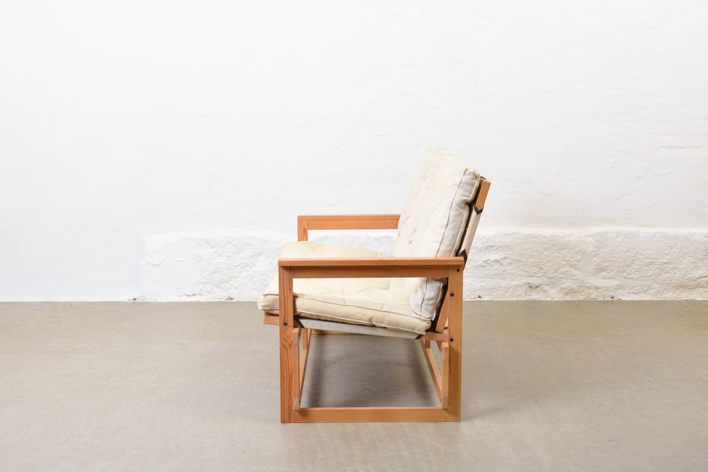 1970s pine and canvas sofa by Brio Ferie