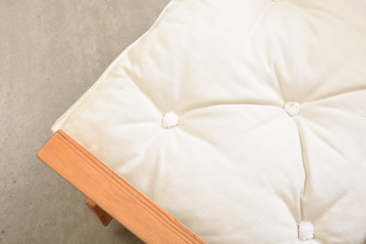 1970s pine and canvas lounge chair by Brio Ferie