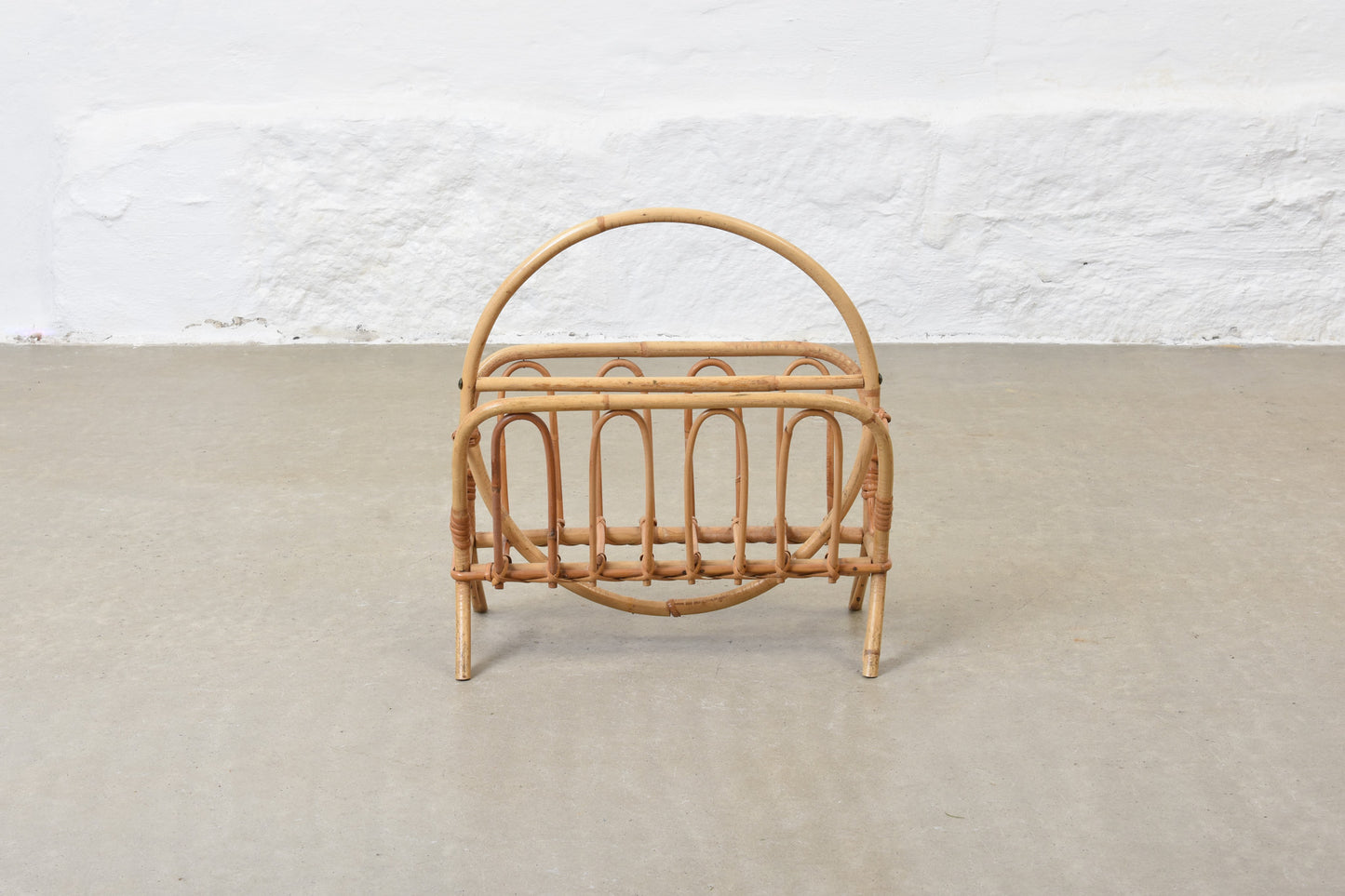 1970s bamboo magazine holder