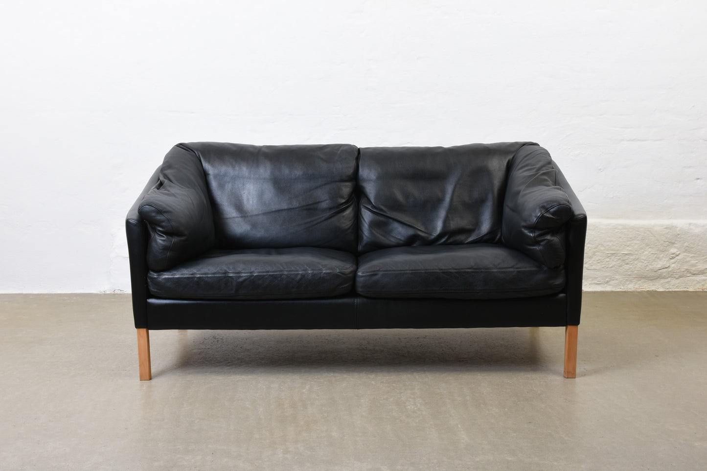 1980s leather two seater by Stouby