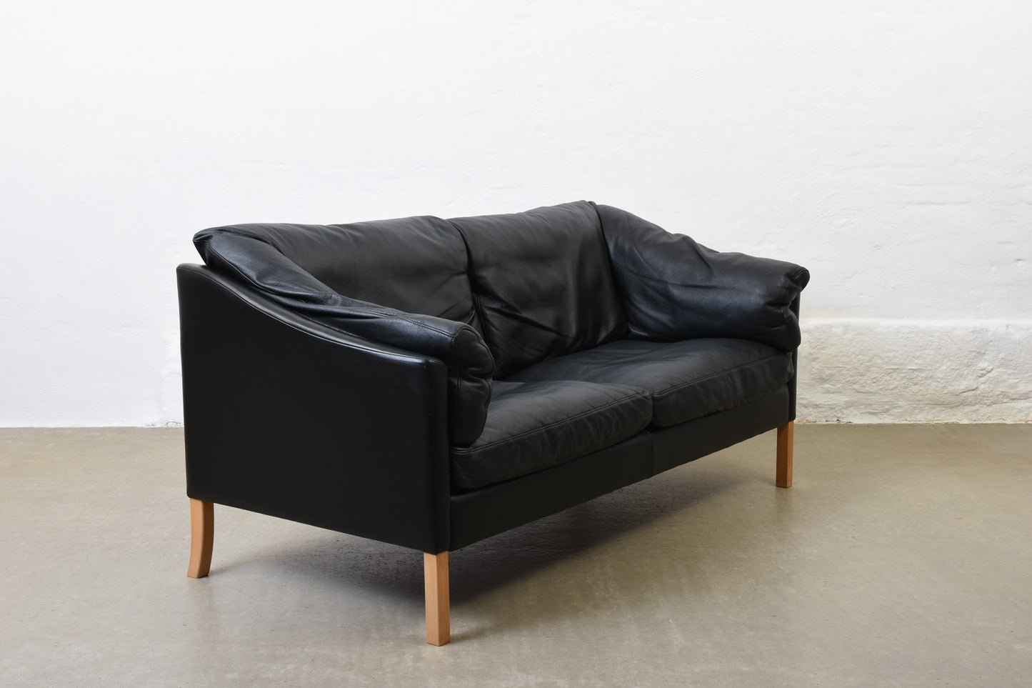 1980s leather two seater by Stouby