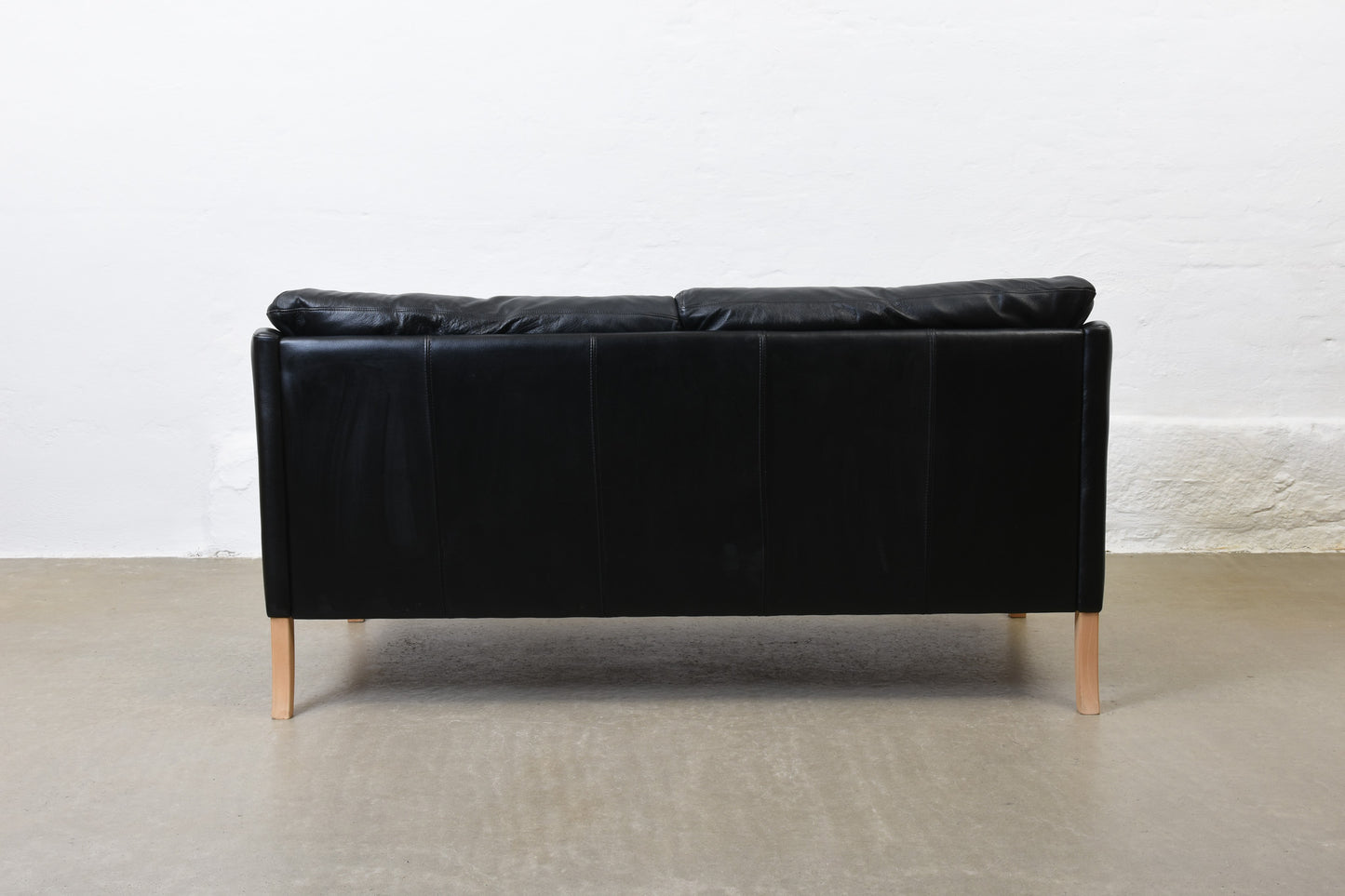 1980s leather two seater by Stouby