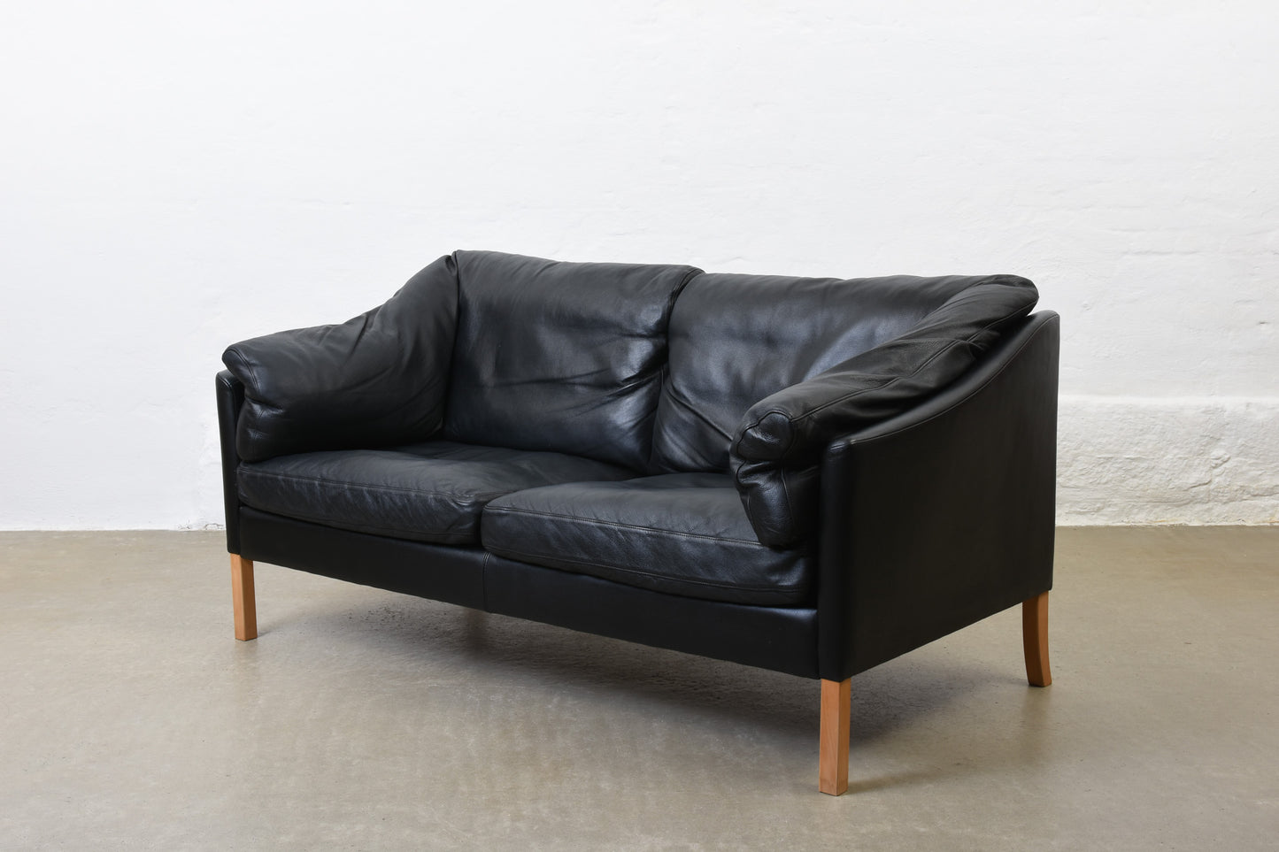 1980s leather two seater by Stouby
