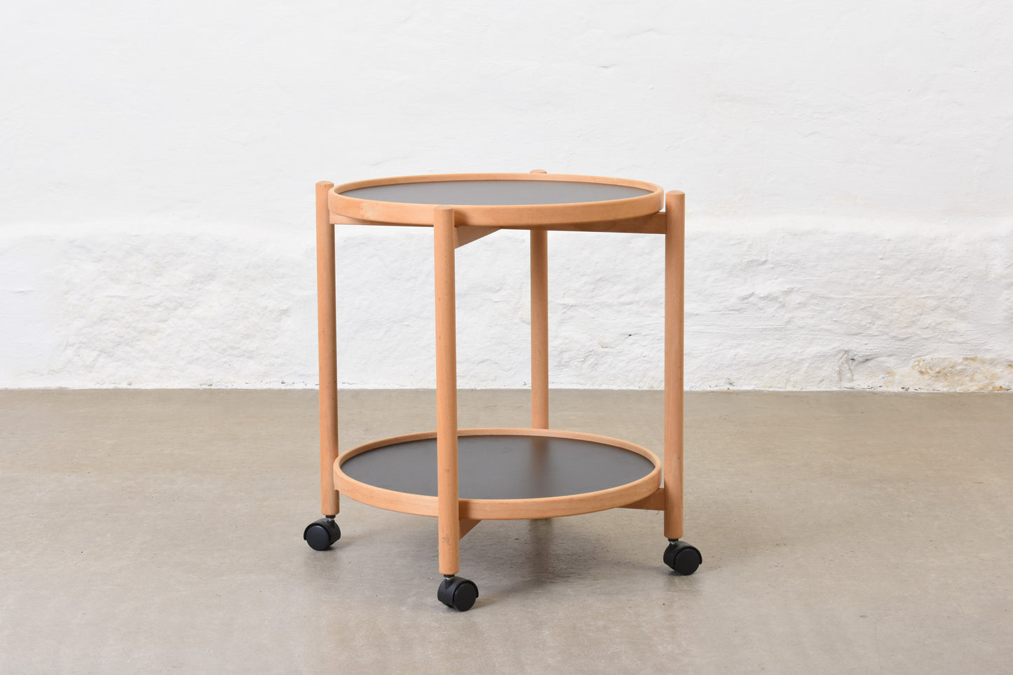 1980s trolley table in beech