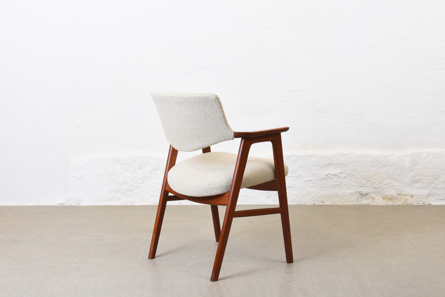 Newly reupholstered: 1960s teak armchair by Erik Kirkegaard