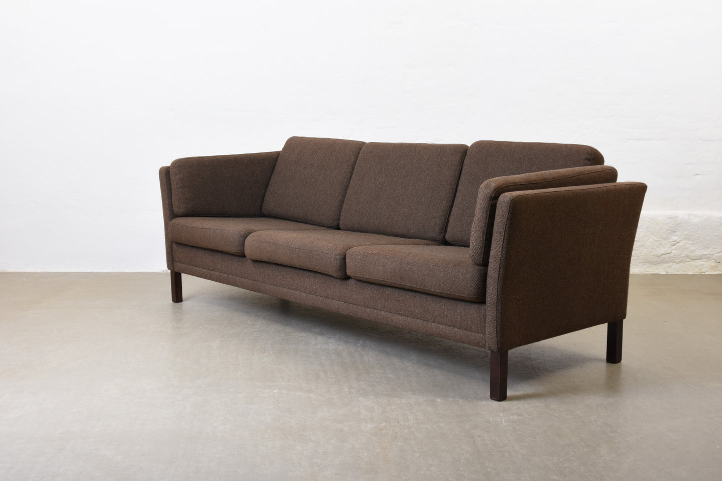 Vintage three seater in wool by Mogens Hansen