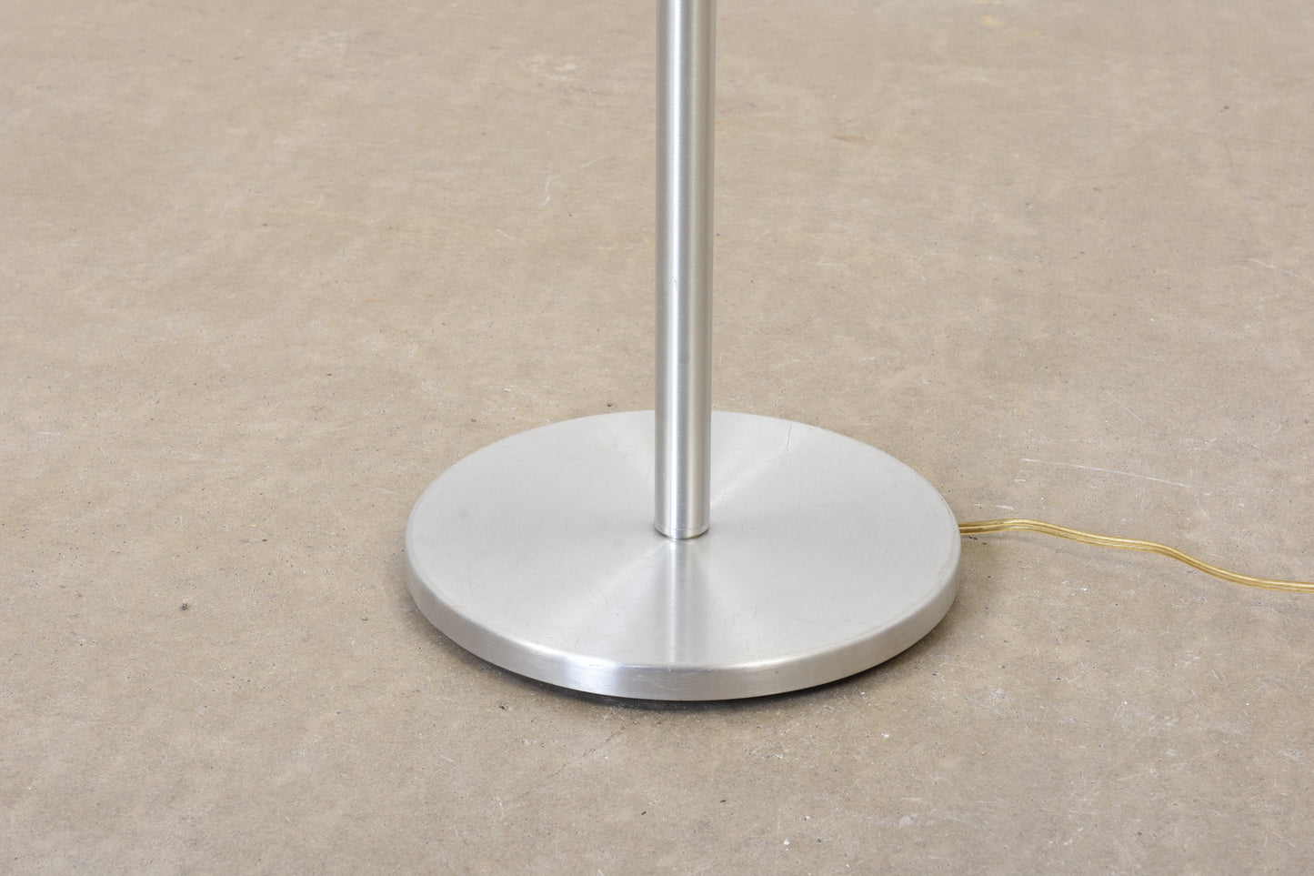 Vintage Danish metal floor lamp with pleated shade