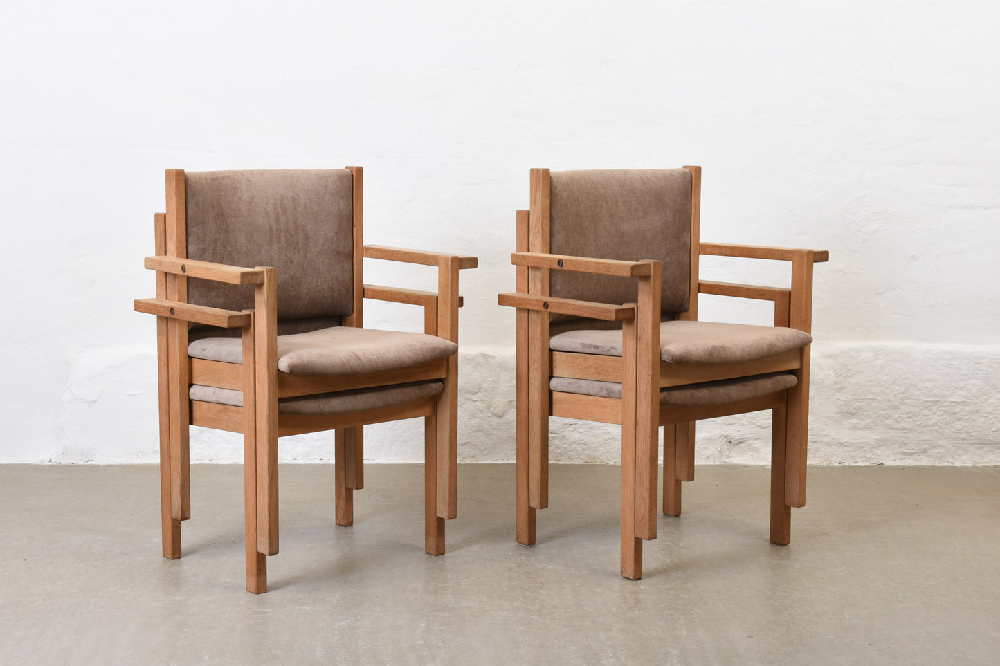 Save £75: Set of three oak stacking armchairs