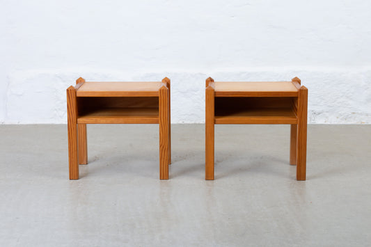 1970s pair of pine bedside tables