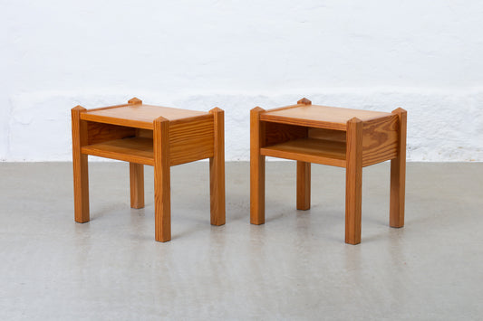 1970s pair of pine bedside tables