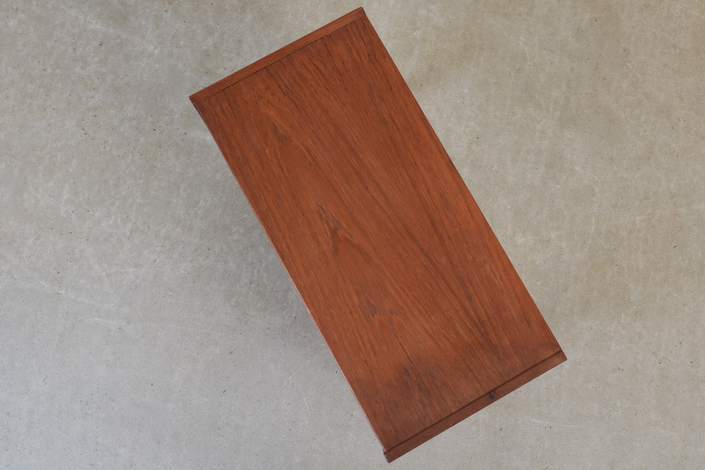 1960s low teak chest with inset handles no. 1