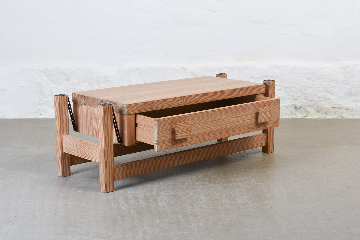 1970s low pine chest