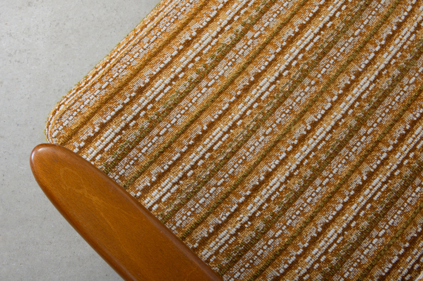 1960s Danish beech + wool lounger