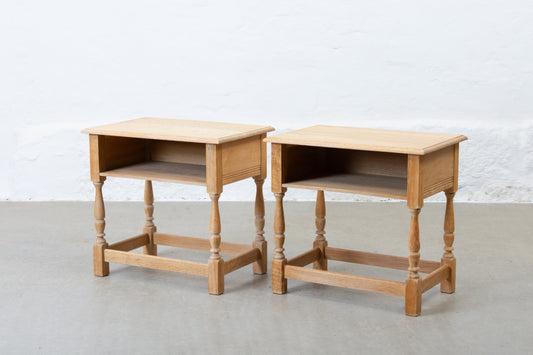 1970s pair of bedside tables in oak