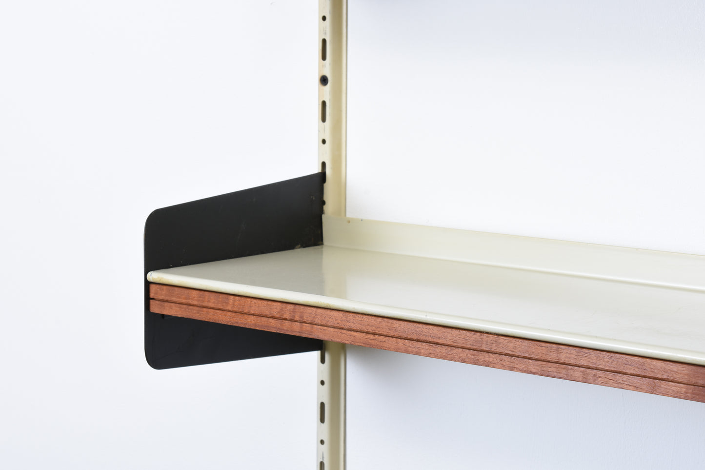 1960s modular shelving in teak + metal