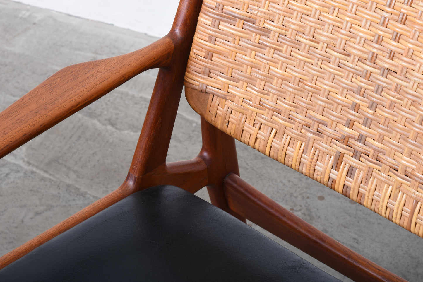 1960s 'Ella' chair in teak + cane by Arne Vodder