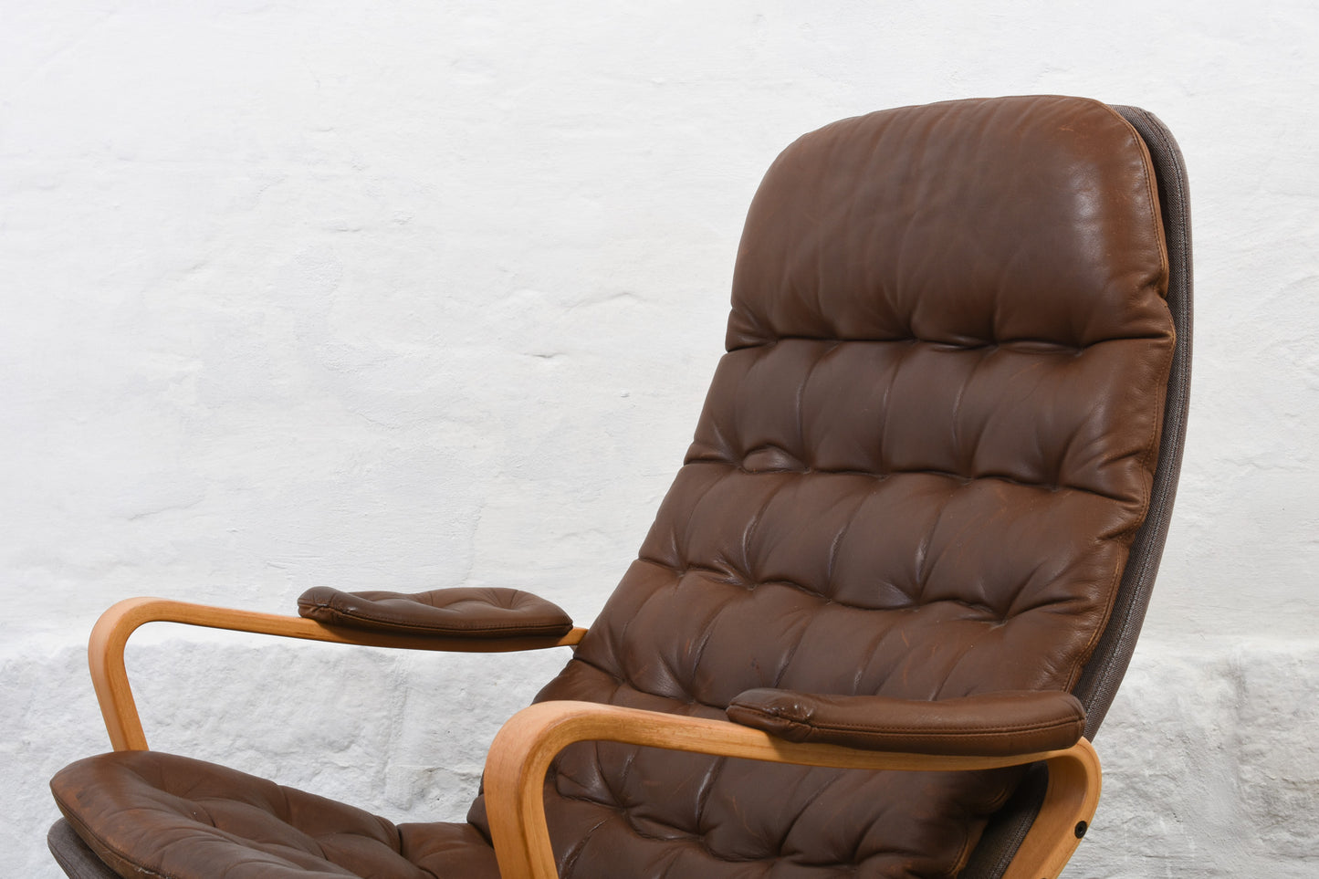 1960s leather swivel chair by Sam Larsson