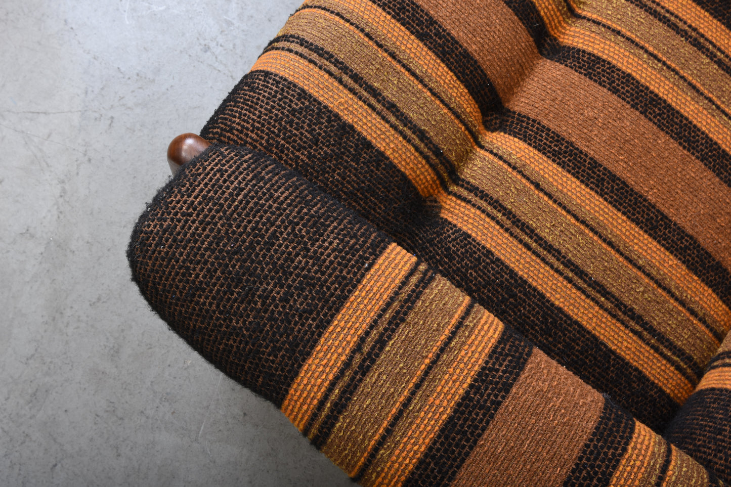 1970s Swedish beech + wool lounger