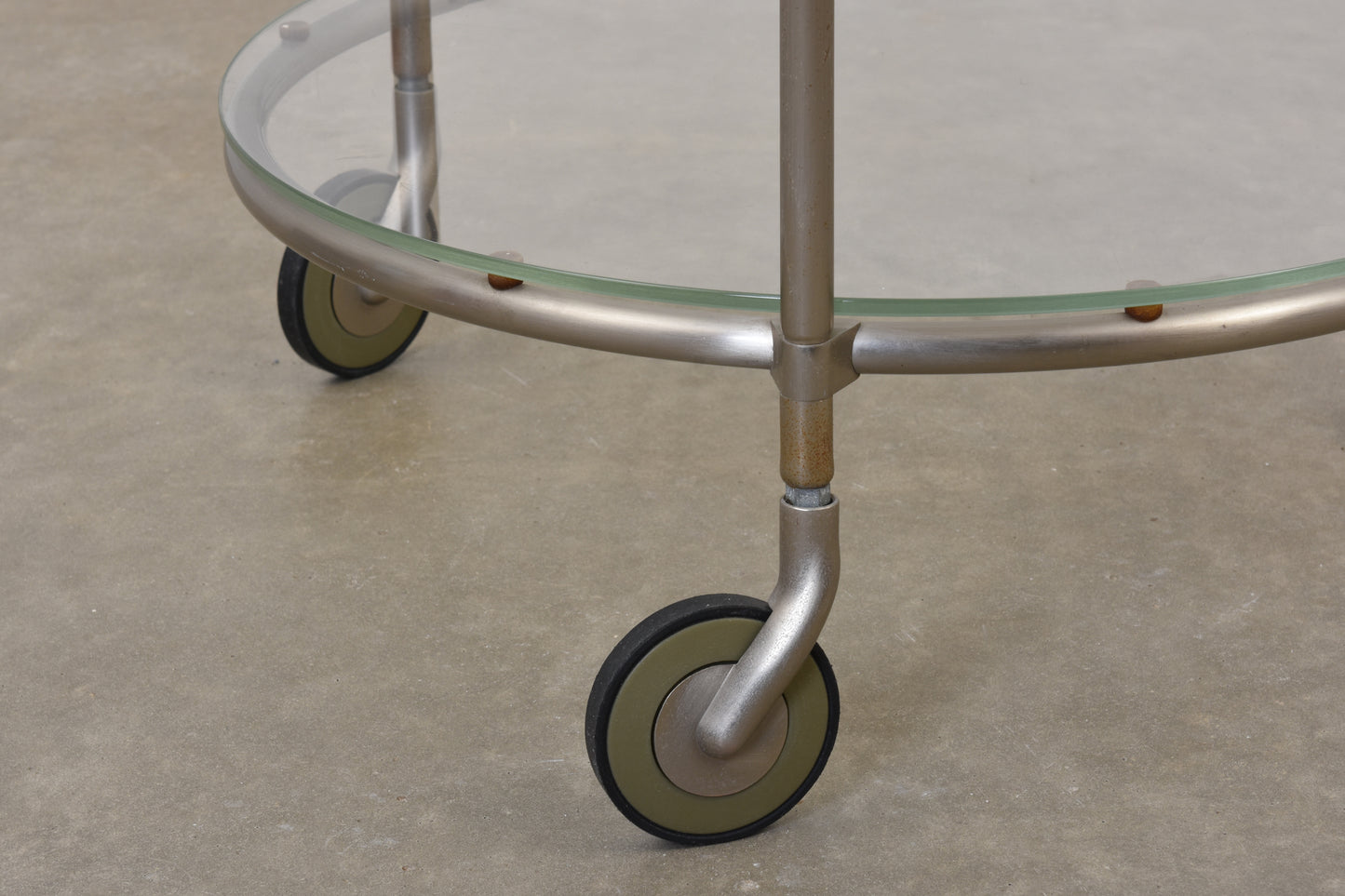 1980s glass + metal trolley