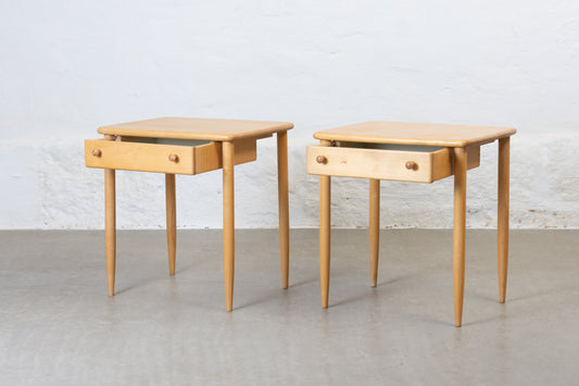 1960s bedside tables in birch by Asko