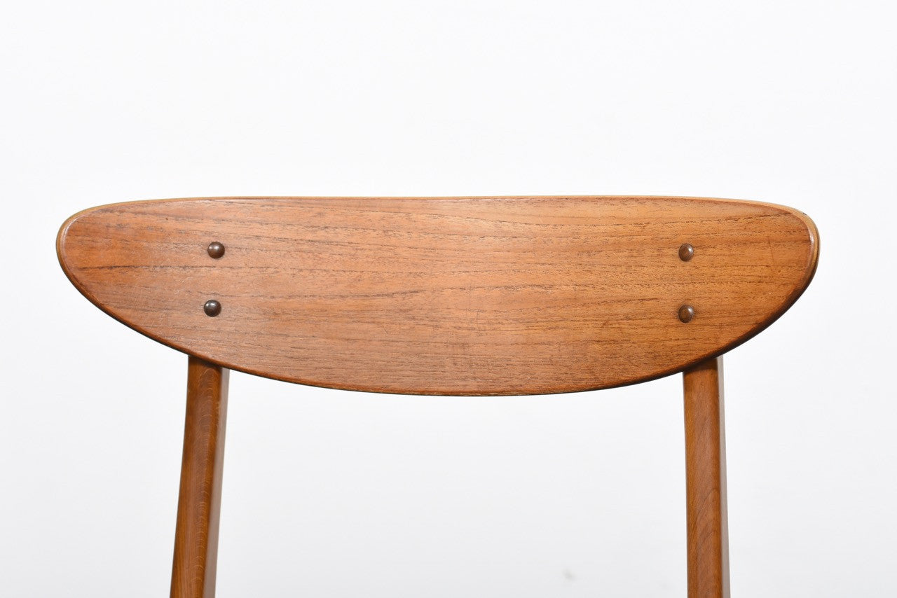 Four available: Teak + beech dining chairs by Farstrup