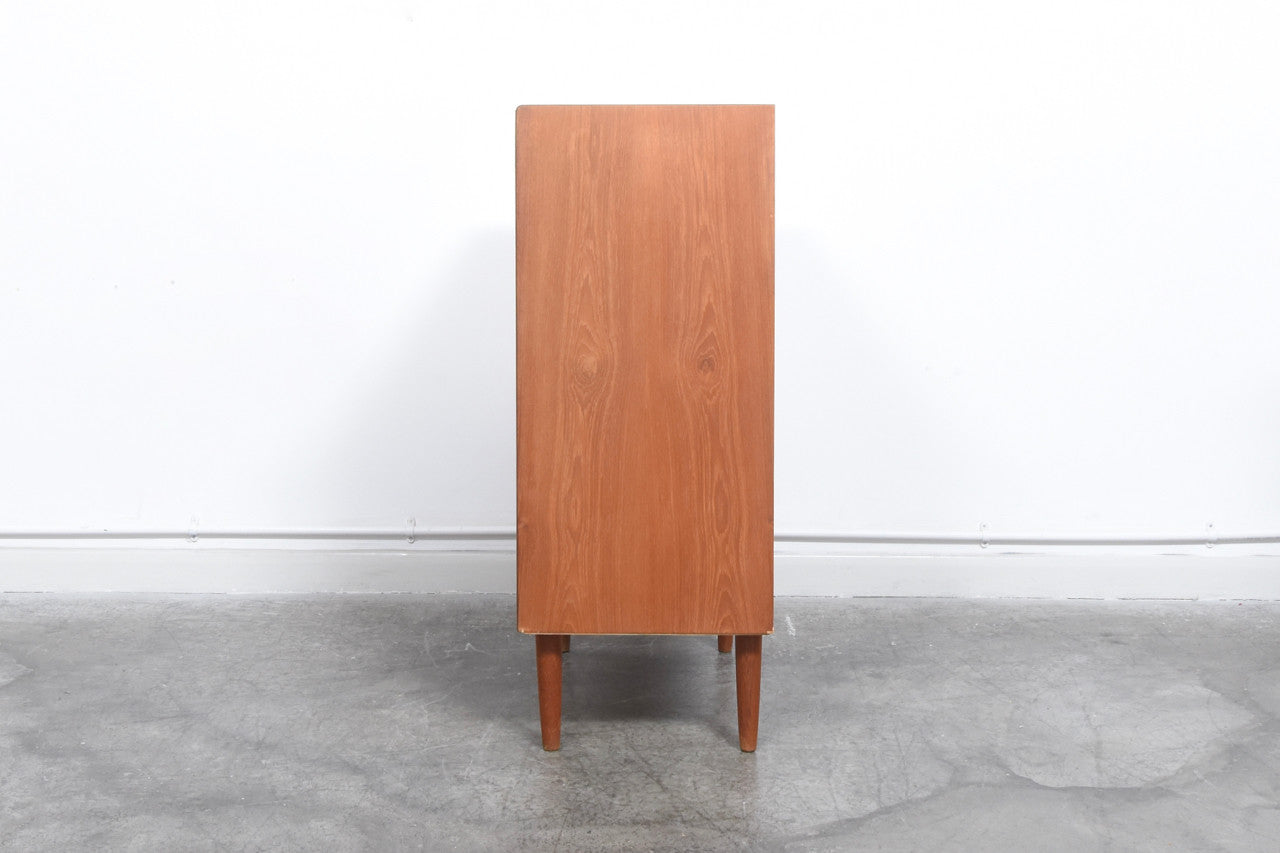 Teak chest of drawers with inset handles