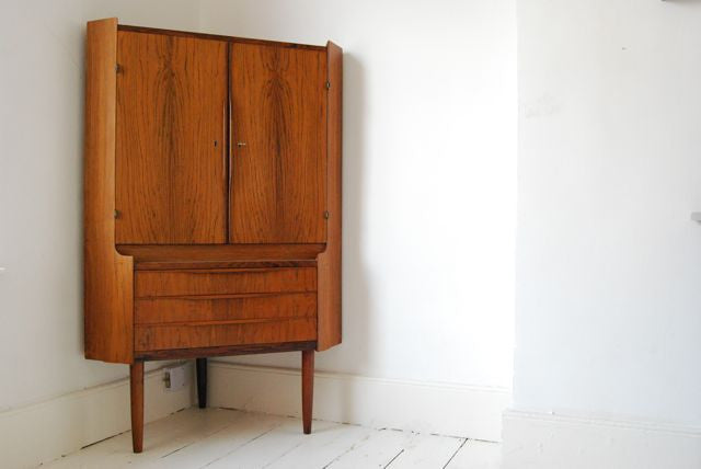 Rosewood and mahogany corner unit