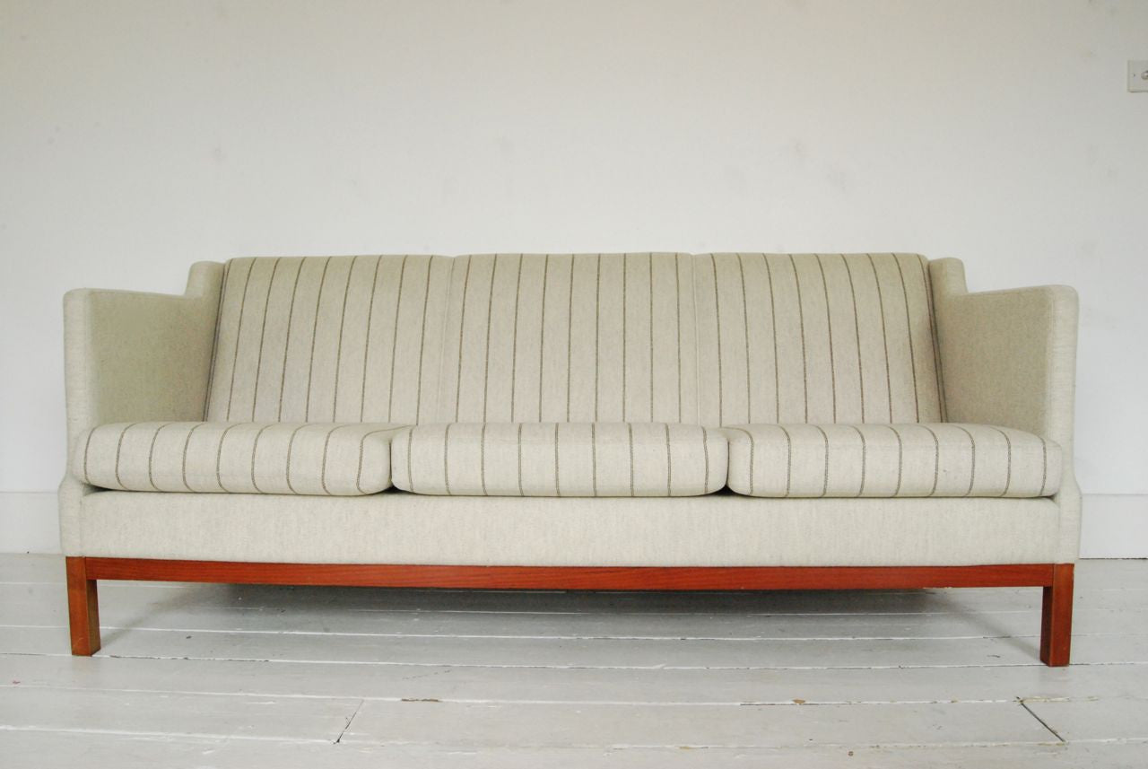 Striped three seat sofa