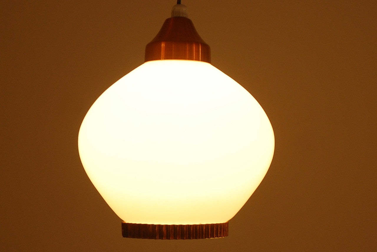 Glass and copper pendant