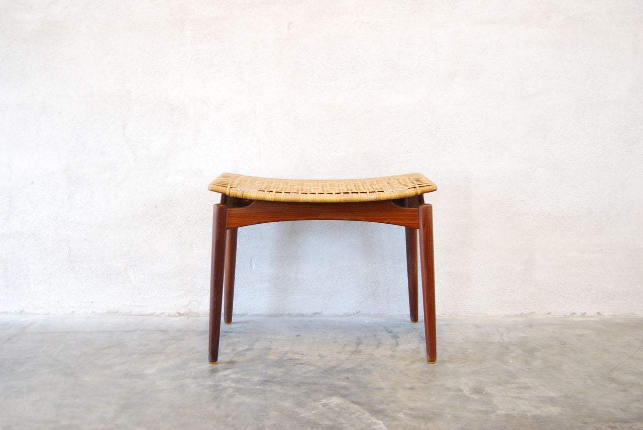 Foot stool with woven cane detail