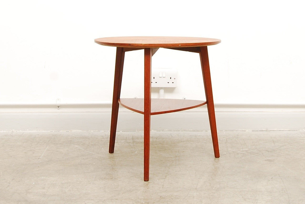 Teak side table with shelf