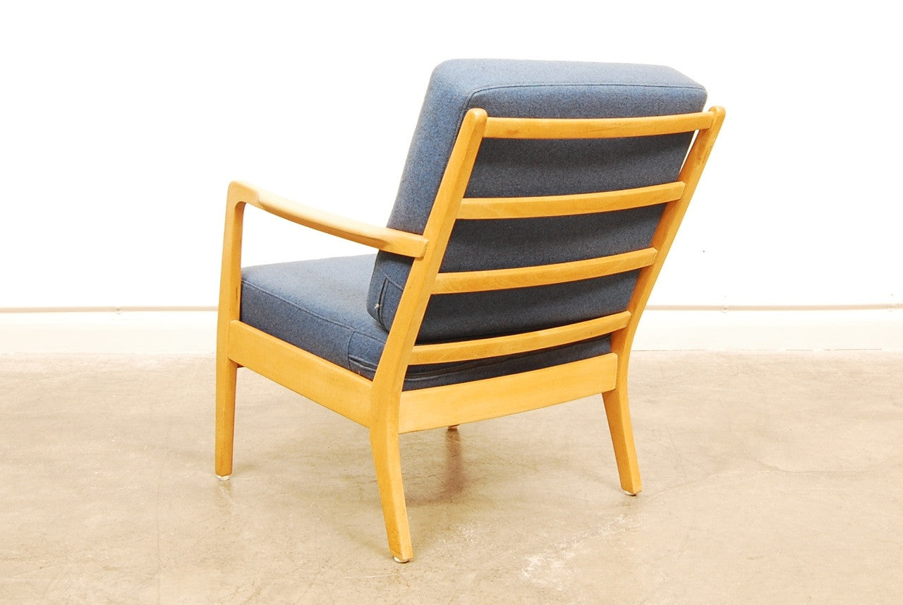 Beech-framed lounge chair