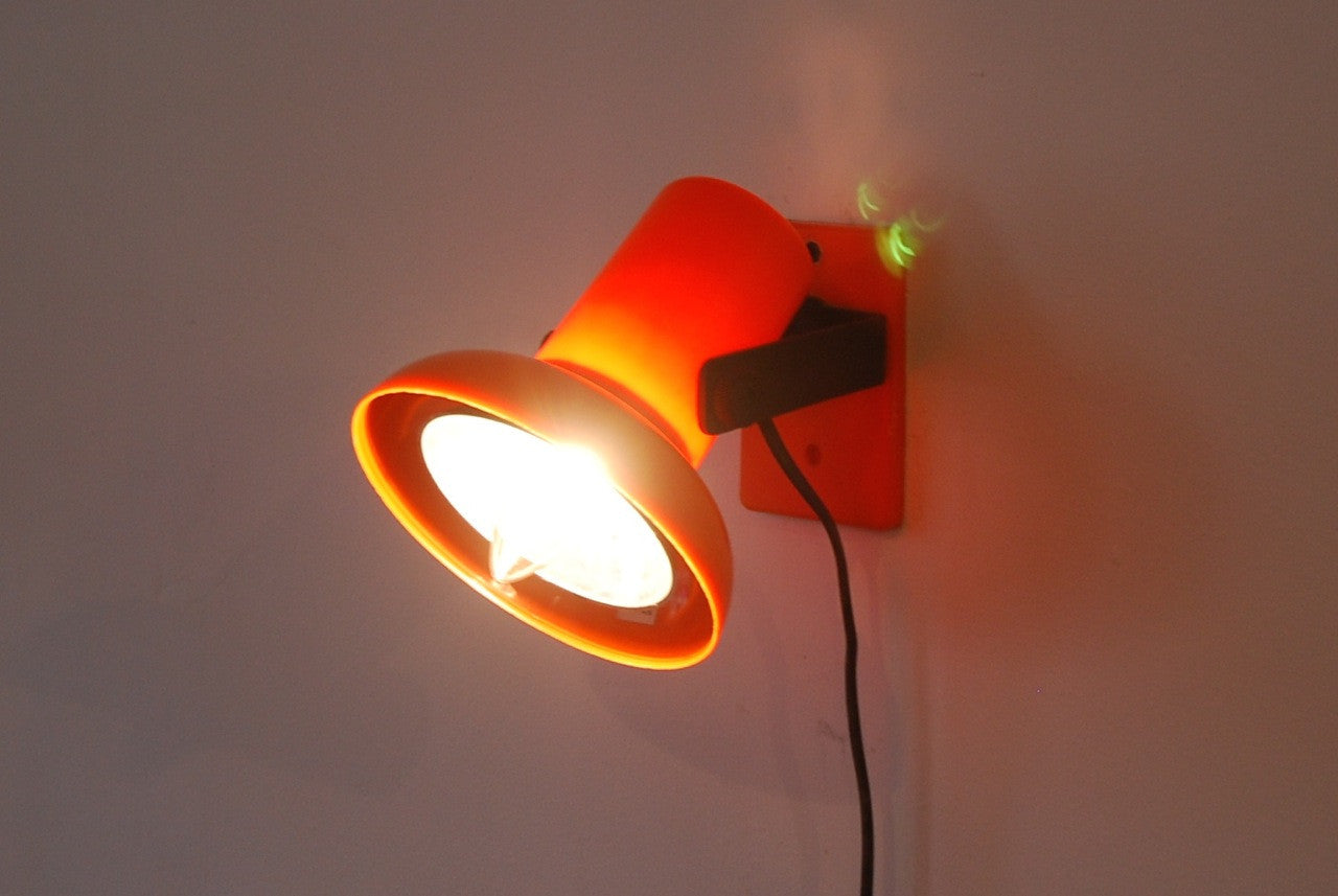 Pair of orange wall lights