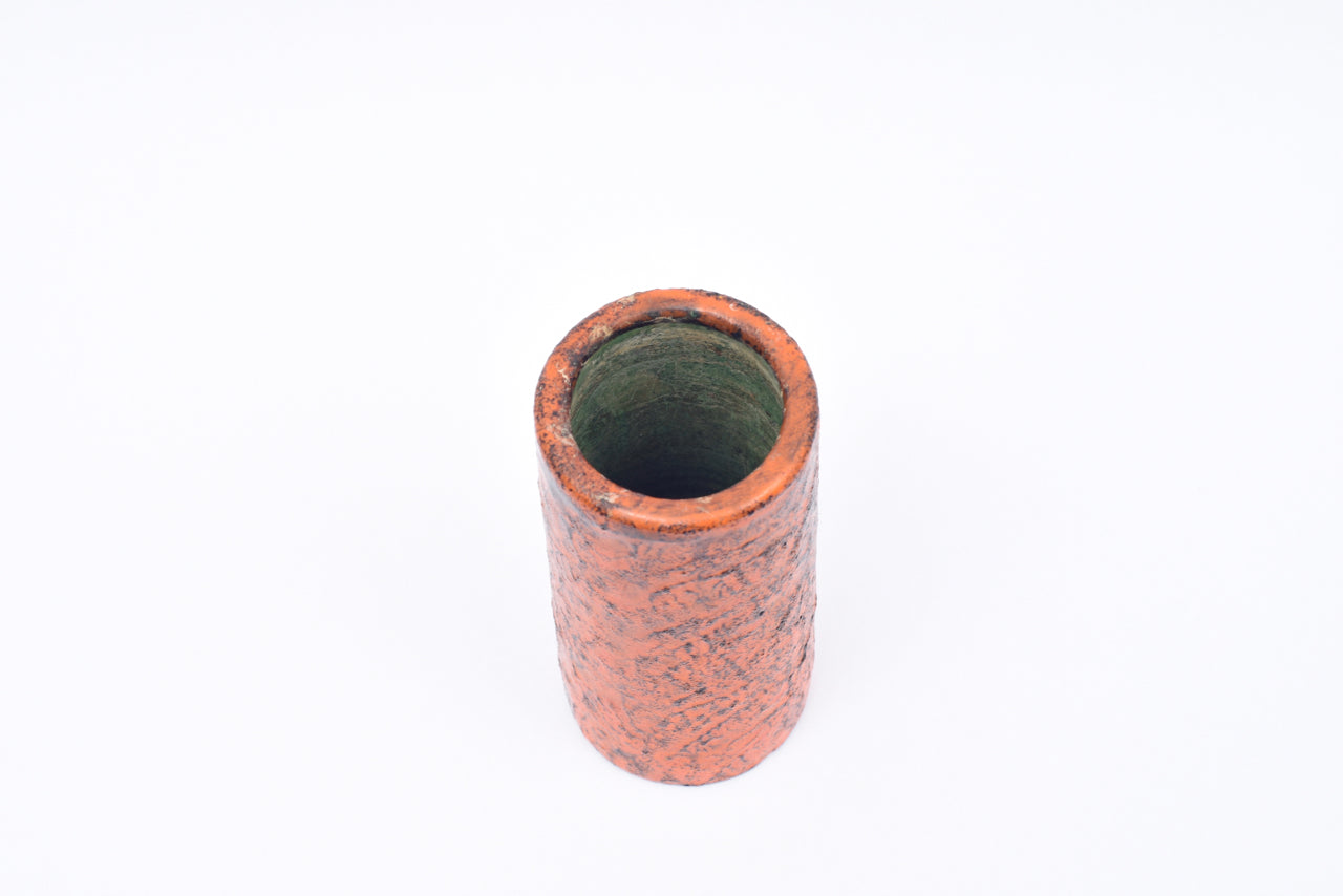 1960s ceramic vase with mottled glaze