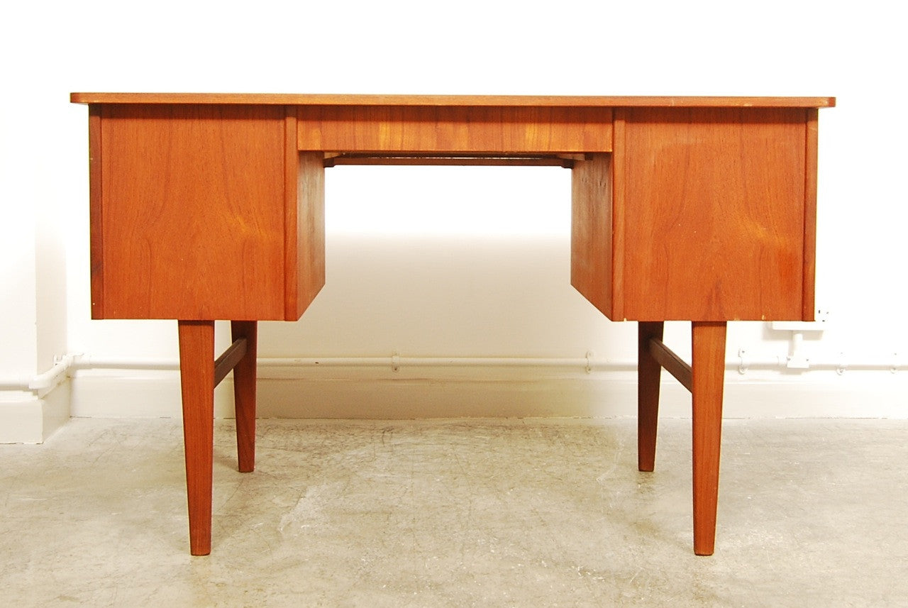 Twin pedestal teak desk