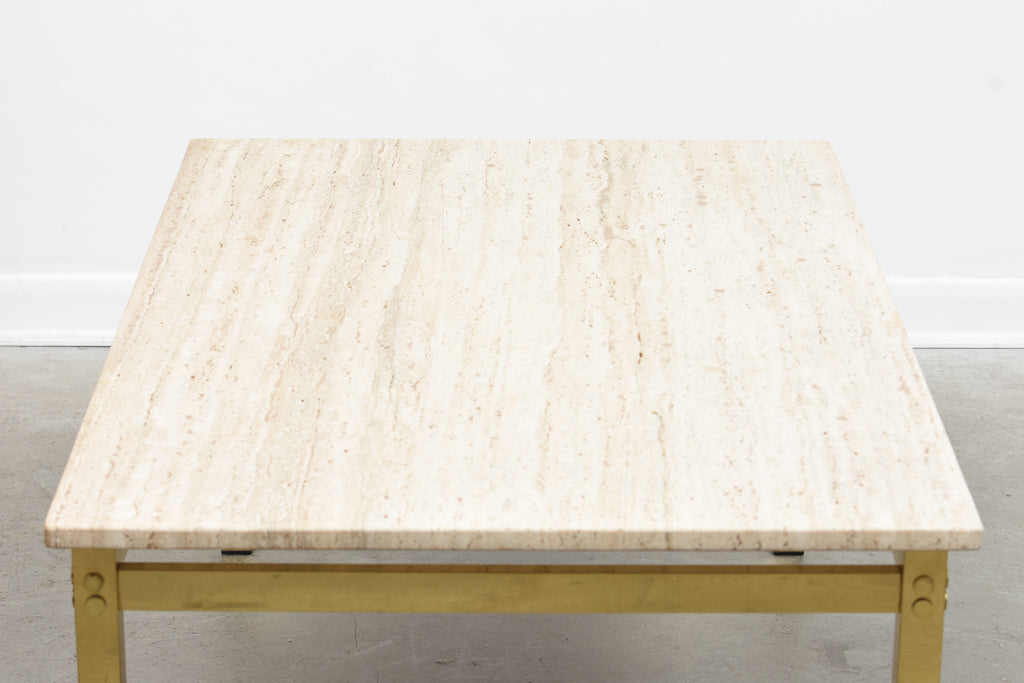 Vintage marble coffee table on brass base