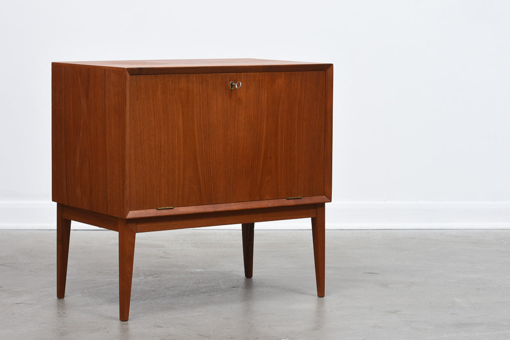 Low teak bar cabinet