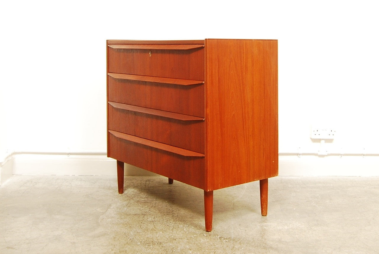 Short chest of teak drawers