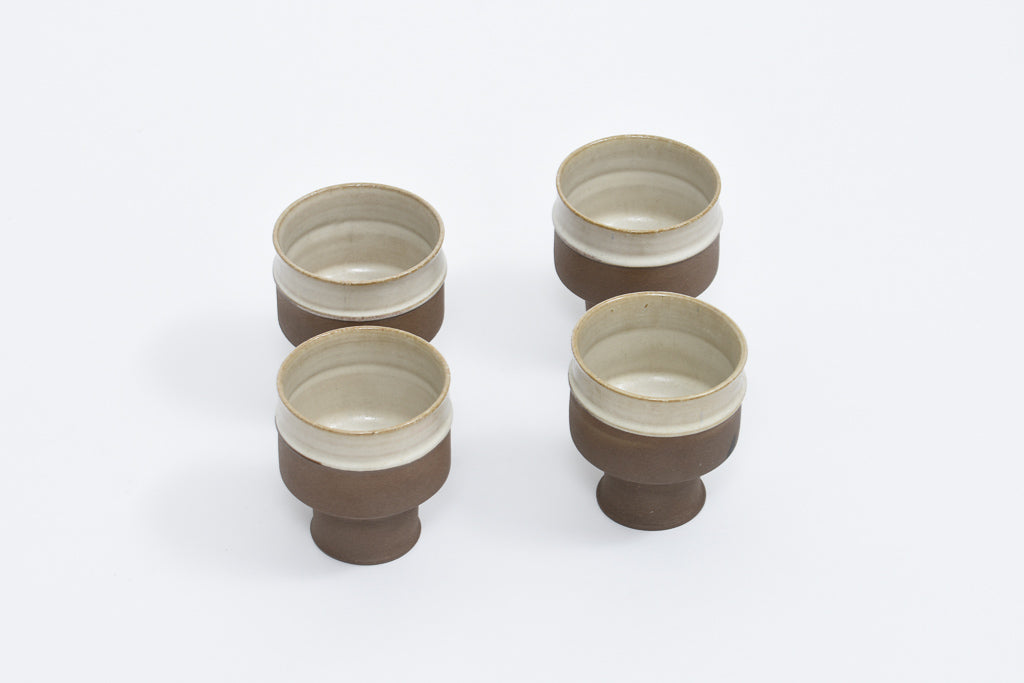Set of stoneware ceramic cups
