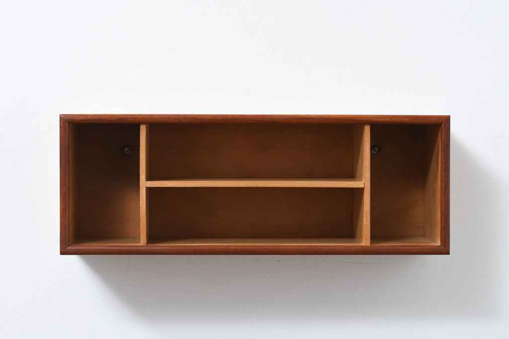 1960s teak + beech wall shelf